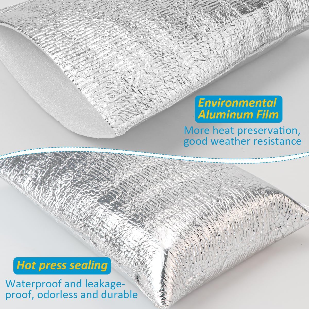 25Pcs Insulation Bags, Reusable Insulation Thermal Box Liners Shipping Bags Waterproof Insulation Package for Lunch Food Bento Picnic, 11.8"x13.8"