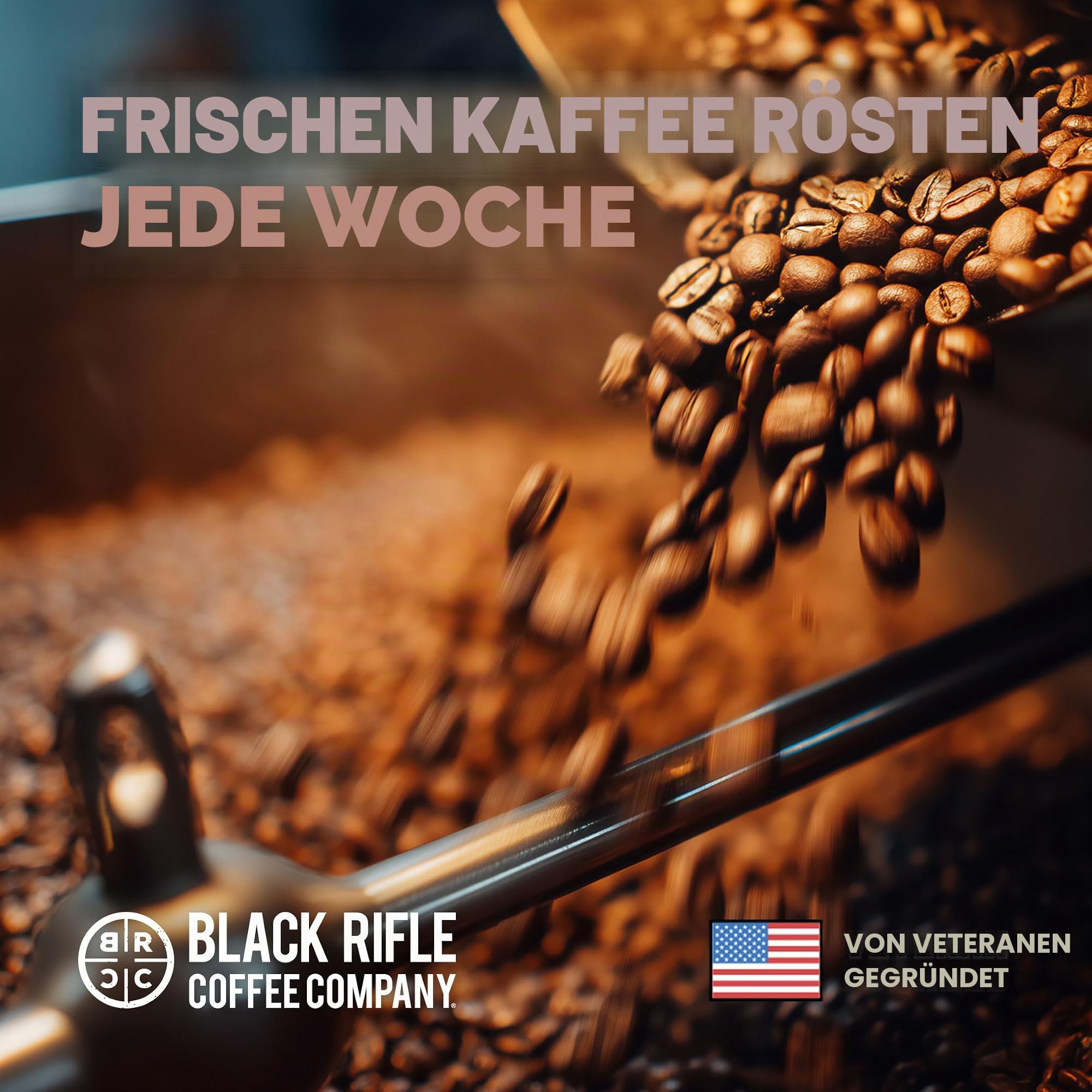 Black Rifle Coffee Company Just Black, 530 ml Beutel, gemahlener Kaffee, mittelgeröstet, geröstete Mischung aus Arabica-Bohnen, kolumbianische und brasilianische Bohnen, von Veteranen gegründet und
