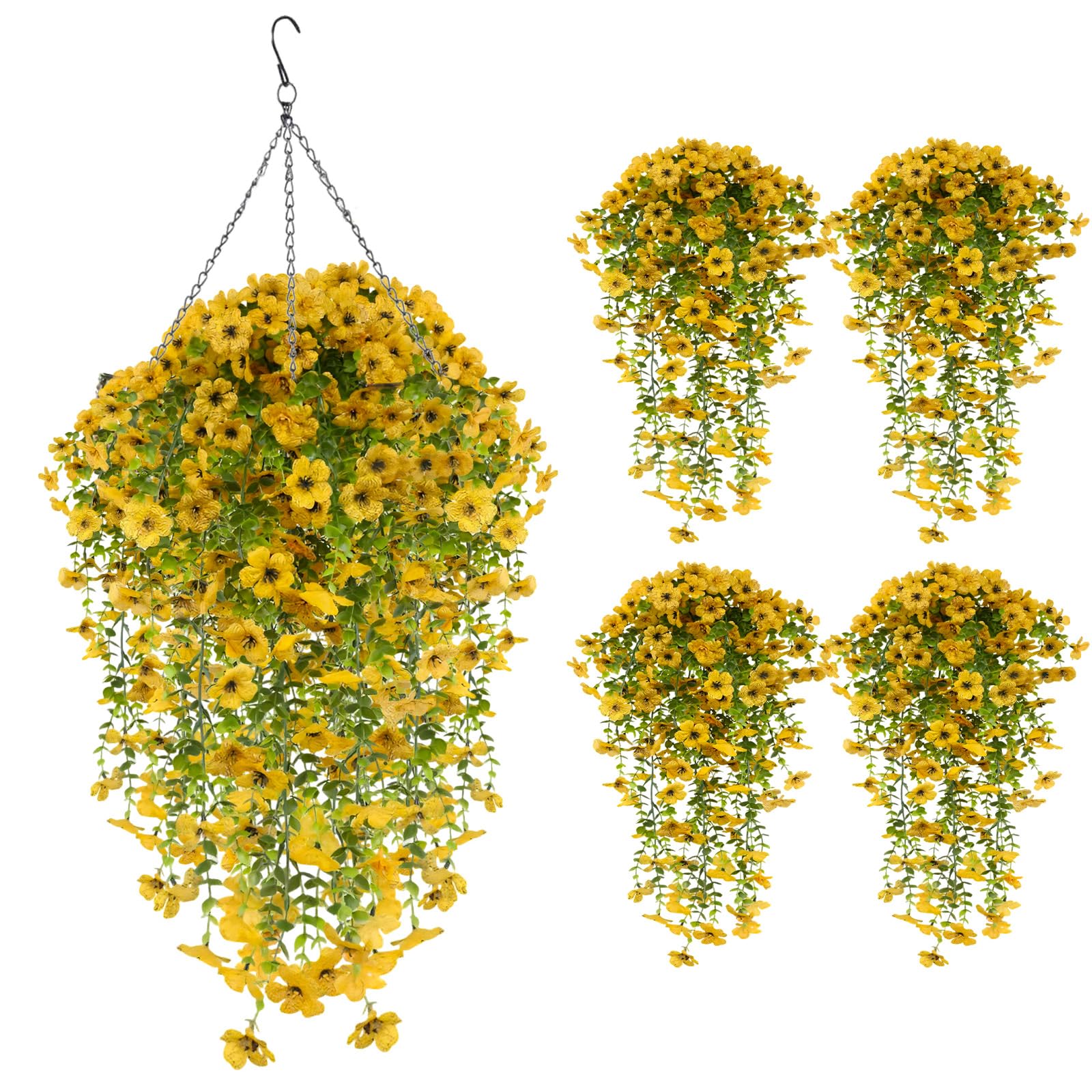MengQiLe Piante Finte da Esterno, 6 Pezzi Artificiali da Interno, 90cm