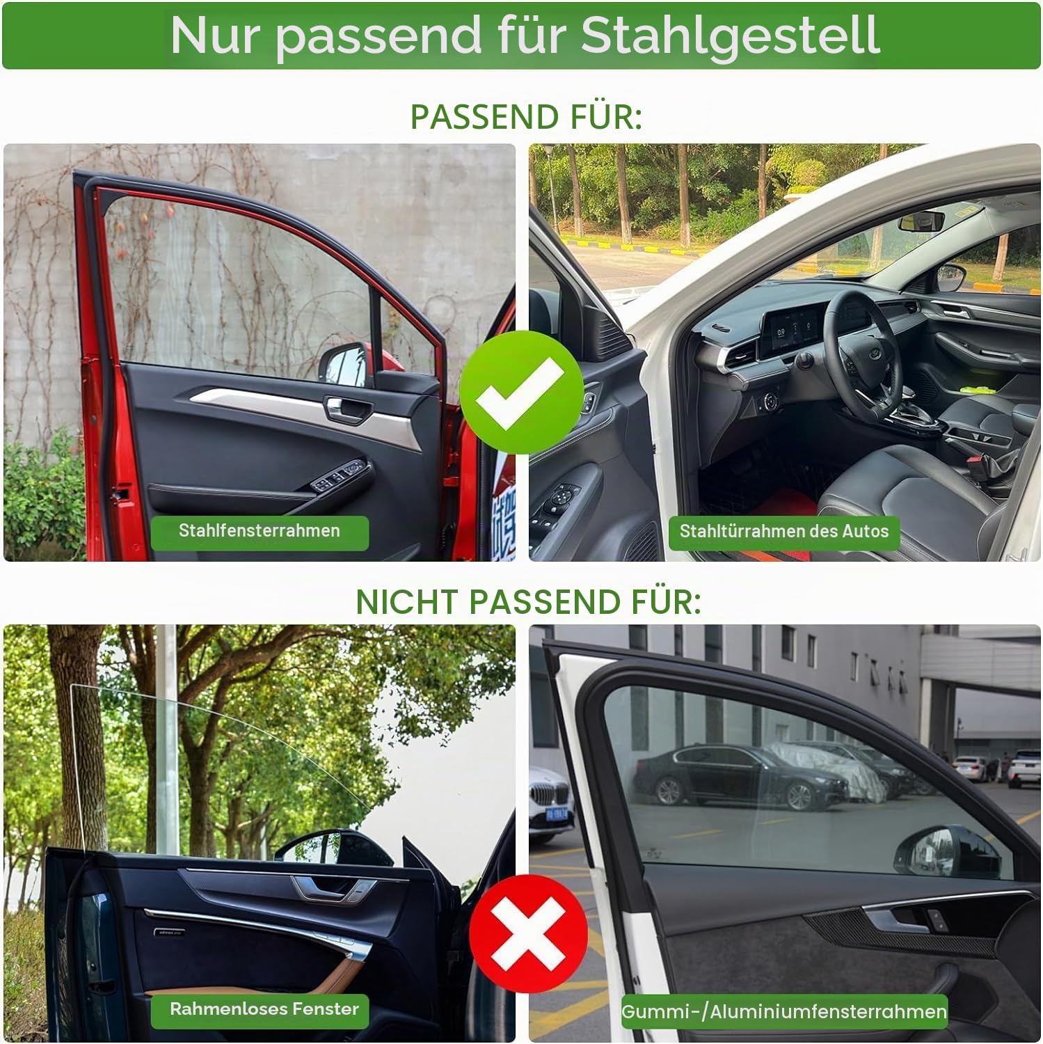 ZATOOTO Sonnenschutz Auto Seitenscheibe - Sichtschutz Fenster, Auto Fenster Verdunkelung, Sonnenschutz Auto Magnetisch, Auto Vorhang mit UV-Schutz, Silber
