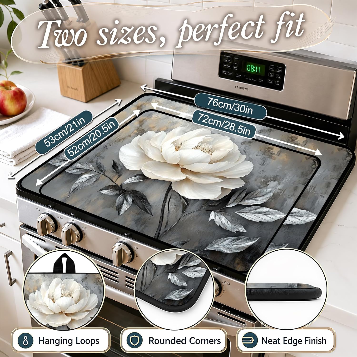 28 X 20 Electric Stove Top Cover — Multi-functional Protector, Perfect for Countertops, Stovetops, and Washing Machine Tops, A Decorative Kitchen Protector