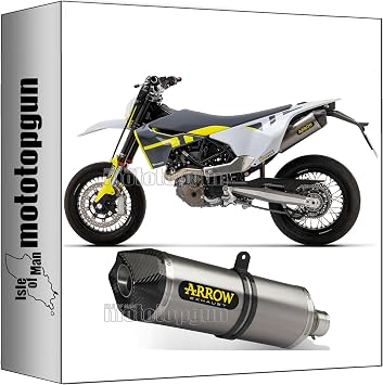 arrow 72623AK + 72175PD exhaust homologated open race-tech aluminium aluminium carby end cap compatible with husqvarna 701 supermoto 2021 2022 2023 mototopgun