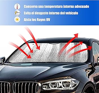 Parasol Coche Reflectante Protección Rayos Uv Aluminio 130x70 Cm Con