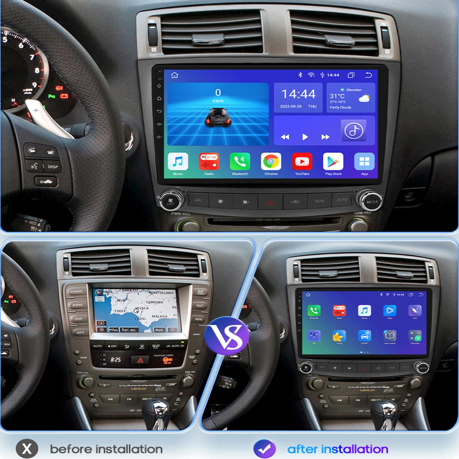 Radio Samochodowe Do Lexus IS250 200 300 350 2006-2012 Z Carplay