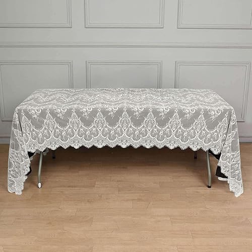 Miniatura 8 de Efavormart Jolly Good - Camino de mesa de encaje de alta calidad para bodas, fiestas de cumpleaños, banquetes, decoración, ajuste rectangular y mesa