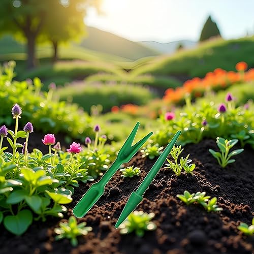 Miniatura 2 de Mini herramientas de trasplante de suculentas de mano de jardín verde, plántulas de plástico Widger, siembra, excavación, mini herramientas de mano