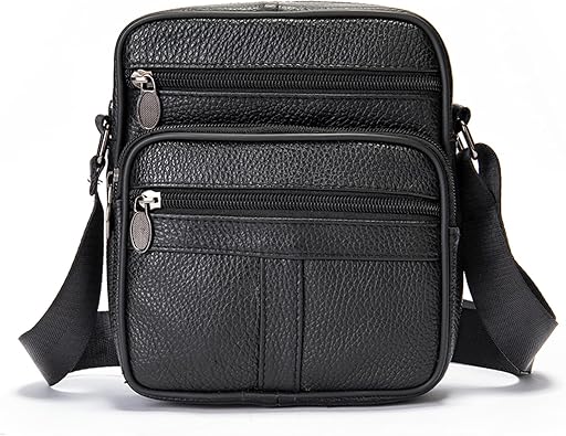 Leather Crossbody Bag Men, Smartphone Messenger Shoulder Holster Wallet Bag
