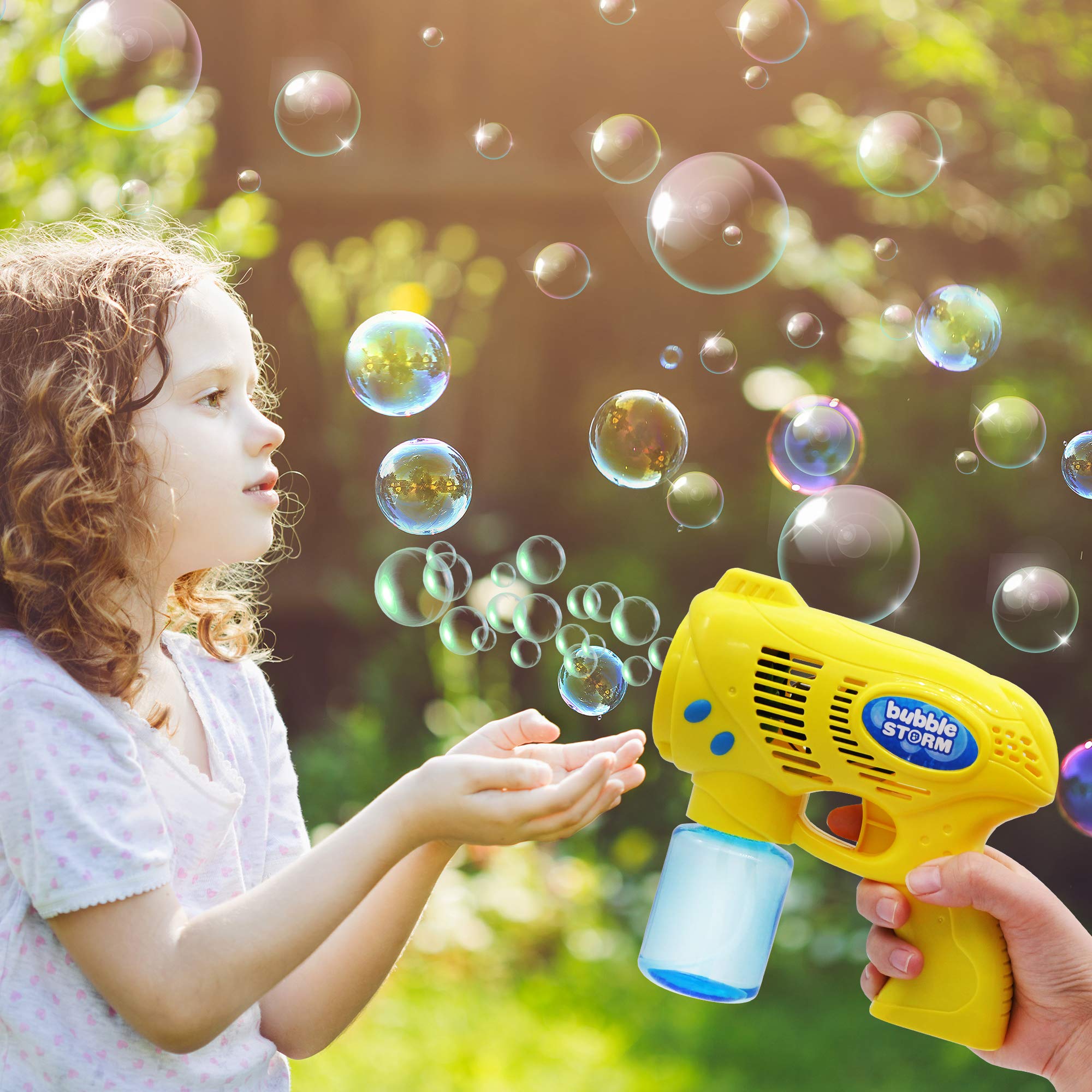 JOYIN 2 Bubble Guns with 2 Bubble Refill Solution (10 oz Total