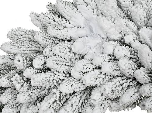 Miniatura 52 de Fraser Hill Farm Árbol de Navidad artificial flocado de pino de Alaska de 7.5 pies con luces inteligentes incandescentes blancas y soporte, árbol