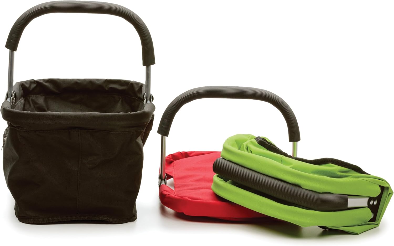 RSVP Green Polyester Collapsible Market Basket with Pocket