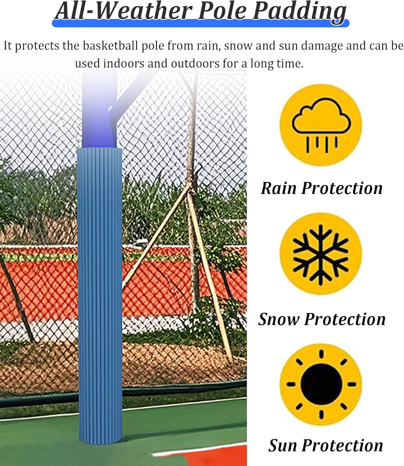 Soft Padding to Wrap Around Metal Pole, Self Adhesive Pipe/Basketball Post Pad Wrap Around, Column Cushion Cover for Basement/Garage(Black)