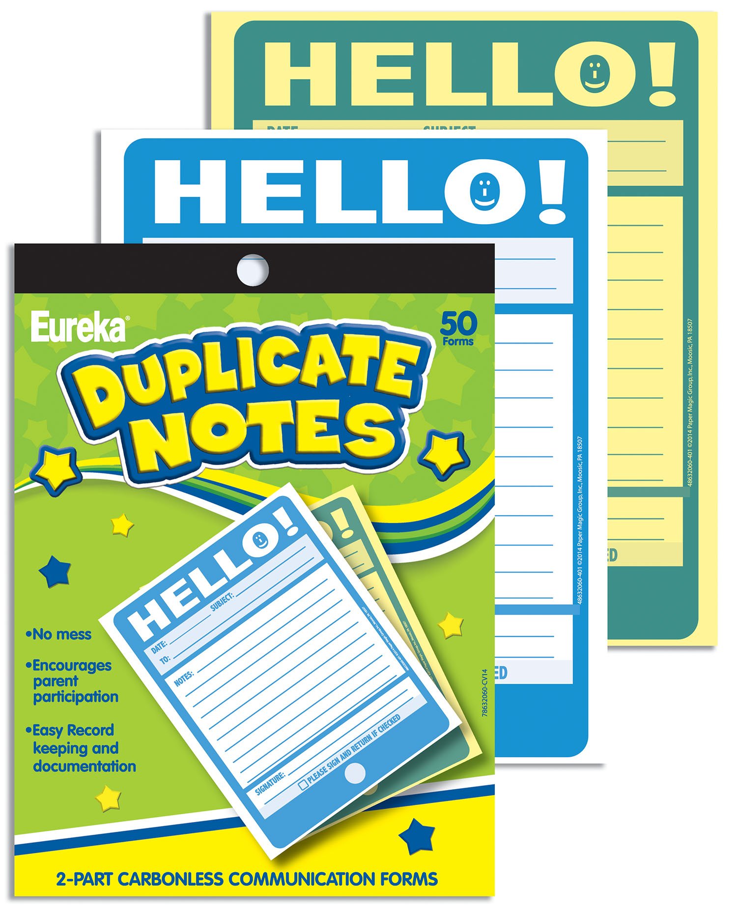 Eureka 'Hello!' Teacher Notes to Parents, 50pc, 4" W x 6" L