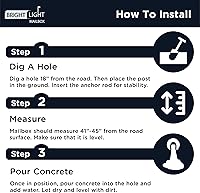 Vista 6 de Buzón de alta calidad con dirección de número personalizado con poste y luz solar Diseño de poste duradero de aluminio Dirige fácilmente al Negro