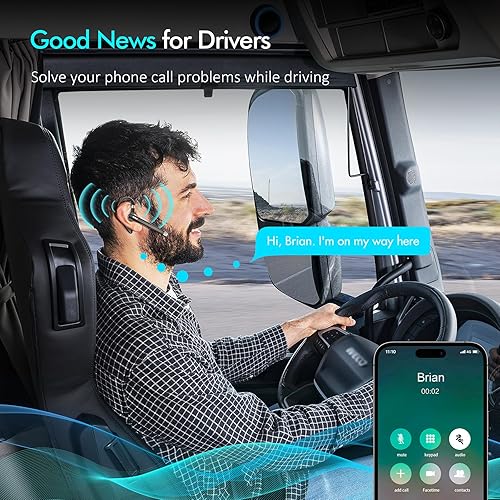 Miniatura 7 de Auriculares Bluetooth, auriculares inalámbricos con micrófono, auriculares Bluetooth adecuados para oficina, auriculares de camionero con 120 horas