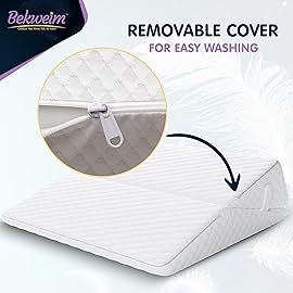 Wedge Pillow for Sleep Apnea, 7.5 Inch Adjustable Height Bed Wedge Pillow for Headboard, Gerd, Acid Reflux Relief, Snoring, and Post Surgery Recovery. Bed Pillow for Sitting Up in Bed