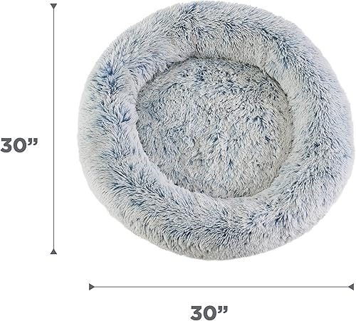 Miniatura 8 de Best Friends by Sheri - The Original Calming Donut - Cama calmante en forma de dona para perros y gatos - Pelo largo, azul mezclilla, M, 30 x 30