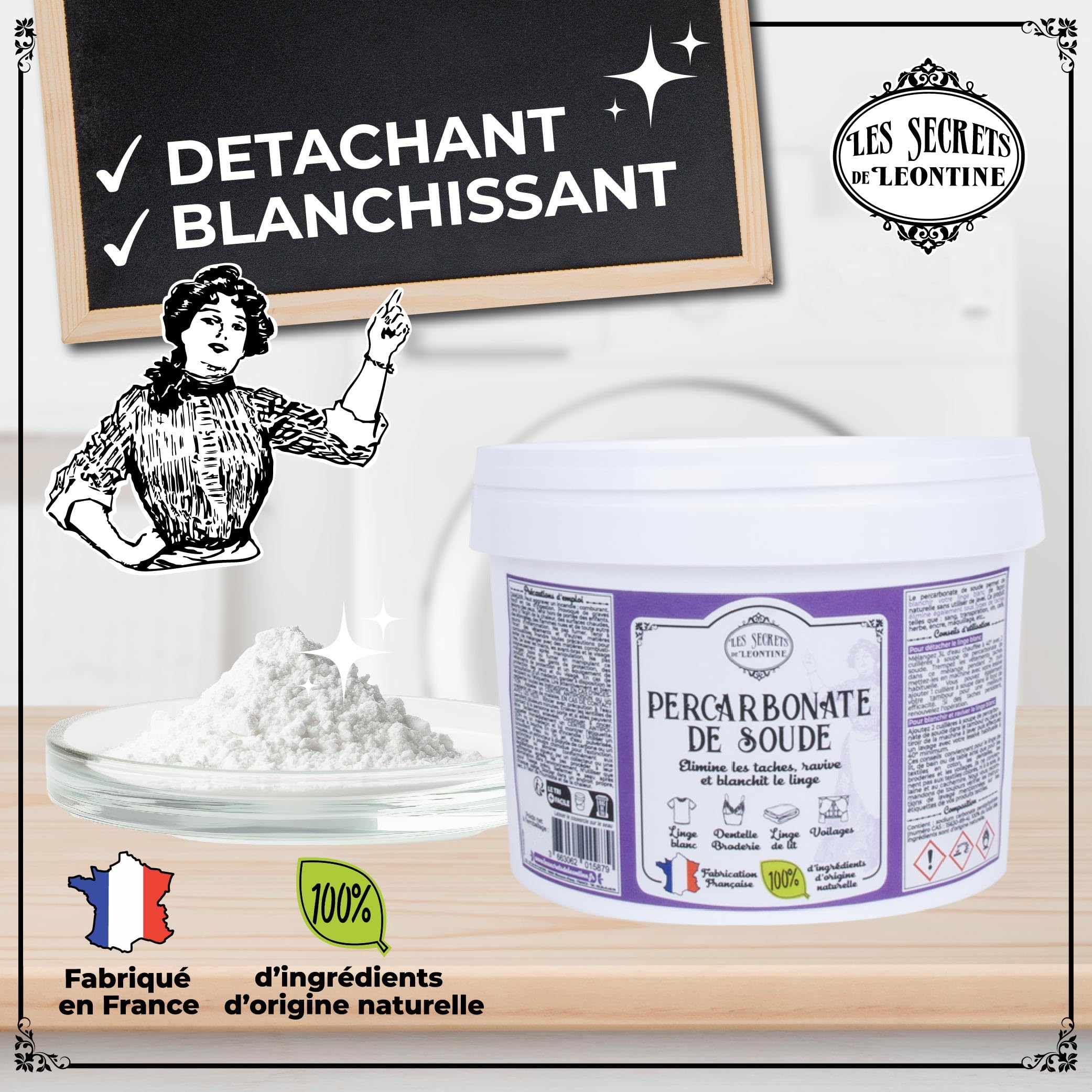 Percarbonate de Soude - Nettoyant Naturel - Blanchissant Écologique - Multi-Usages - Grande Contenance 2.5KG 5kg 10kg - Fabriqué en France