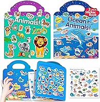 Vista 10 de Libros de Pegatinas Reutilizables para Niños, Libros de Pegatinas de Vehículos para Viajar para Niños Pequeños de 3, 4, 5 Años, Regalos