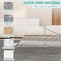 Vista 4 de Tapete para silla de oficina para alfombra de pelo bajo con labio, 36 x 48 pulgadas, protector de piso de plástico transparente resistente