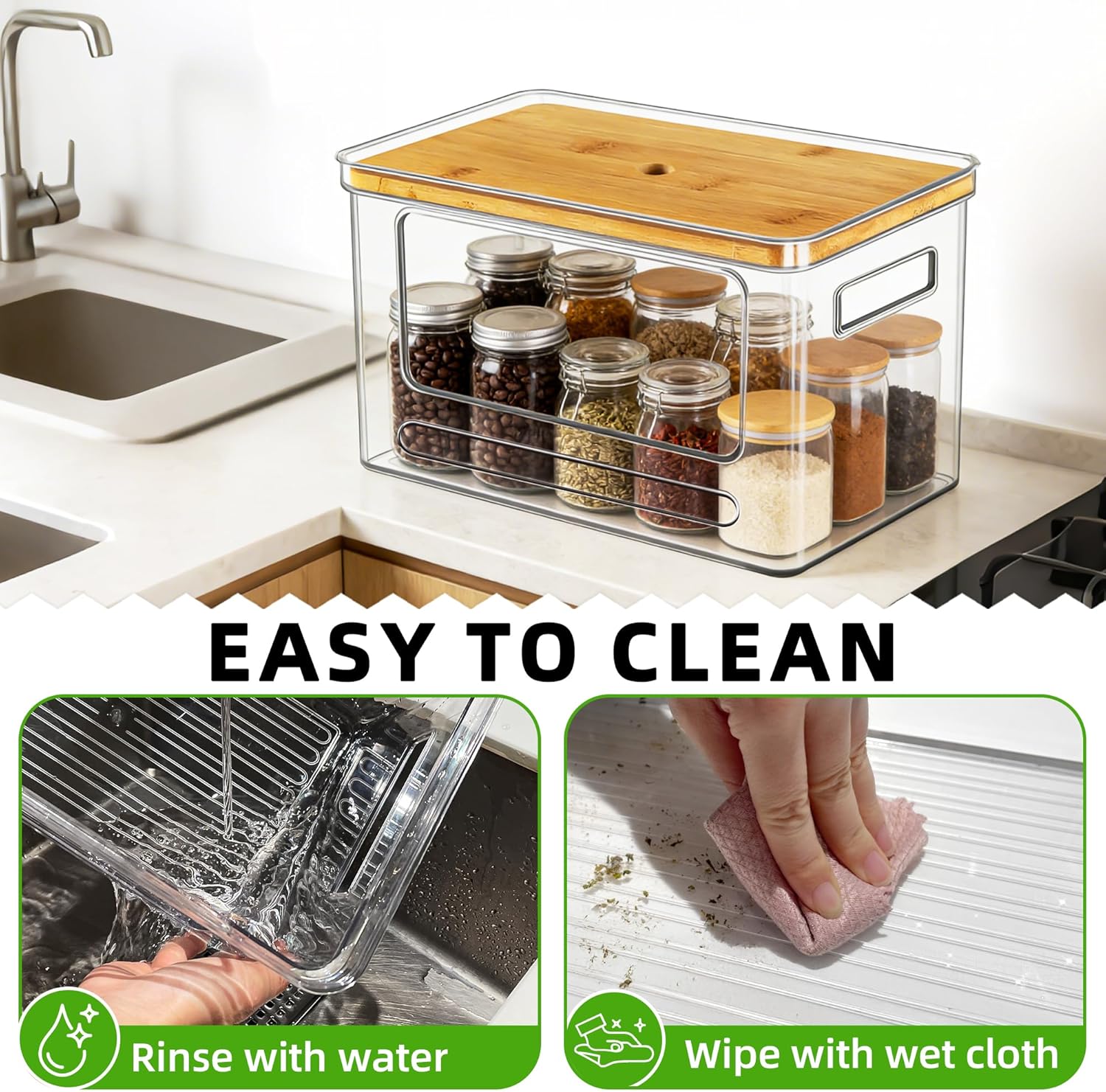 Trash Bag Holder with Lid, Large Garbage Bag Dispenser for 13-33 Gallon Bags, Space-Saving Organizer for Under Sink, Kitchen, Laundry Room Organization, Pantry Organizers and Storage