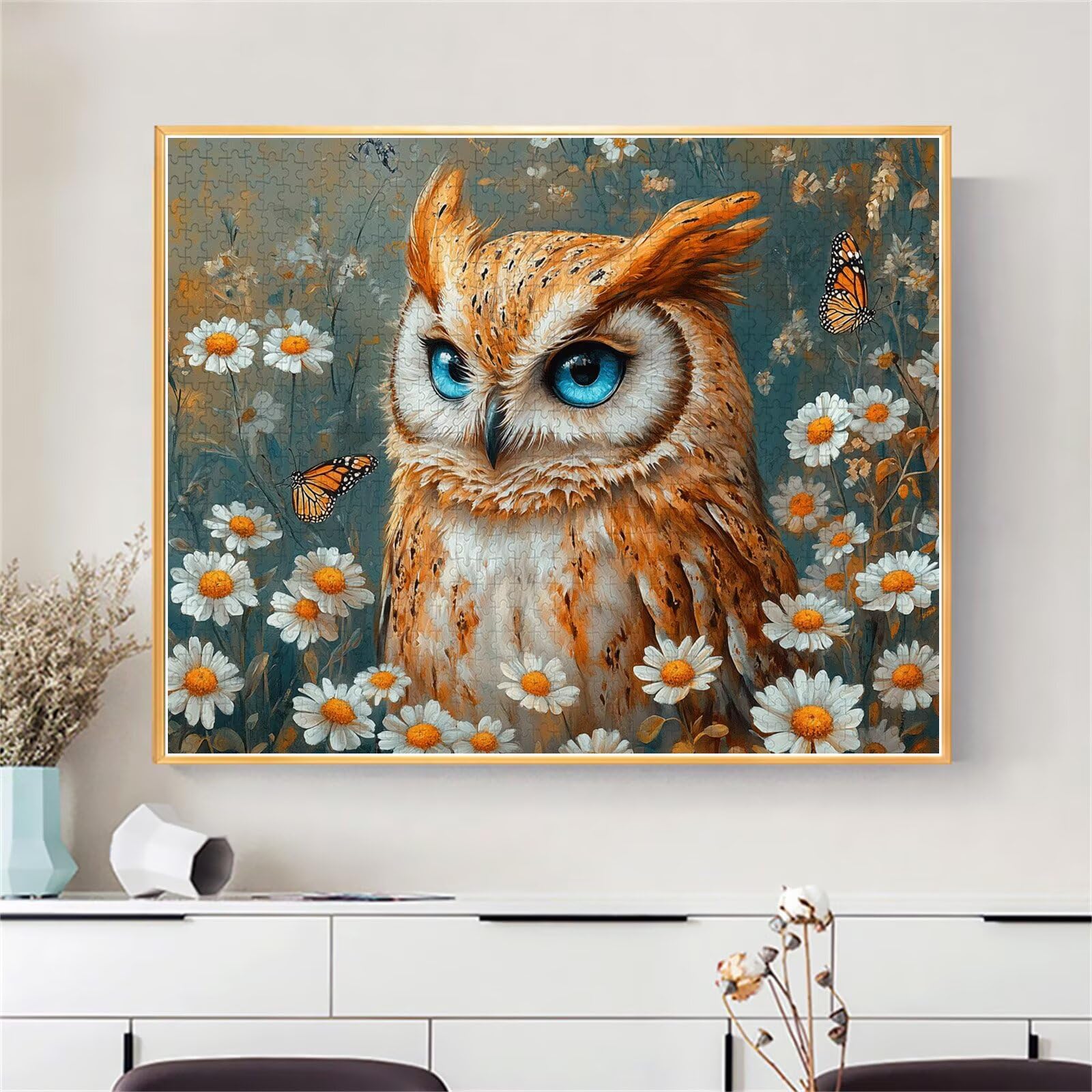 Puzzle Erwachsene 2000 Teile Eule Blume Educa Jigsaw für Kinder ab 8 Jahren Mädchen Jungen, Erwachsene Impossible Klassische Puzzles Schwer, Anspruchsvoll Spielspaß, Als Familienspiel 70x99cm t-714