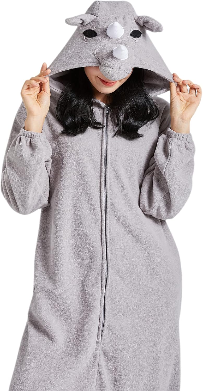 DarkCom Rhinos Onesie Halloween Costume One Piece Unisex Adult Pajamas Women Men Sleepwear Christmas Pajamas - Image 2