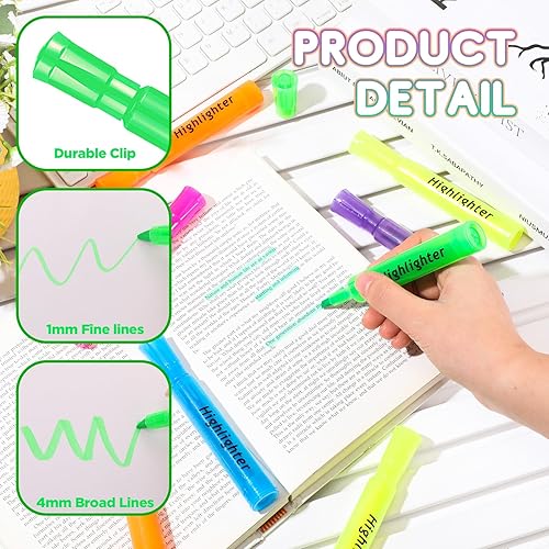 Miniatura 3 de Qilery Marcadores estilo tanque, paquete de 30 marcadores de punta de cincel, marcadores fluorescentes de secado rápido para niños y adultos, hogar,