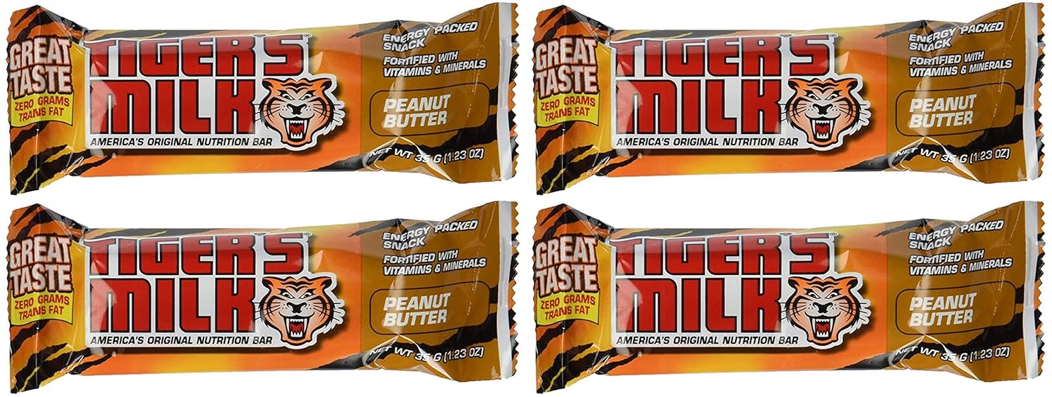 Tigers Milk Bar, Peanut Butter, 1.23Ounce (Pack of 24) Pack of 4 Grocery