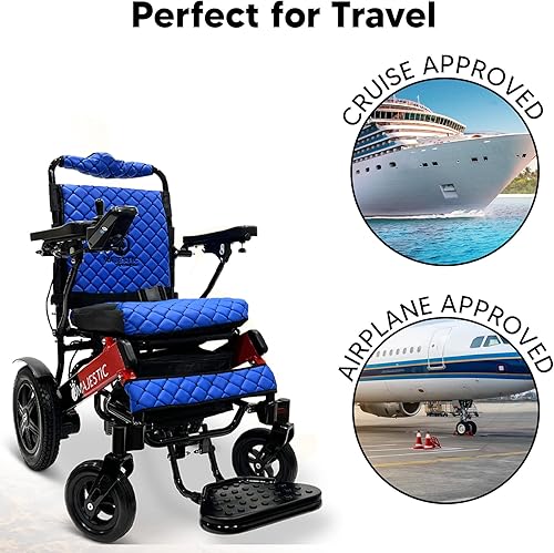 Vista 44 de Silla de ruedas eléctrica plegable de largo alcance 2021, silla de ruedas eléctrica, aprobada por aerolínea, resistente, motorizada por movilidad