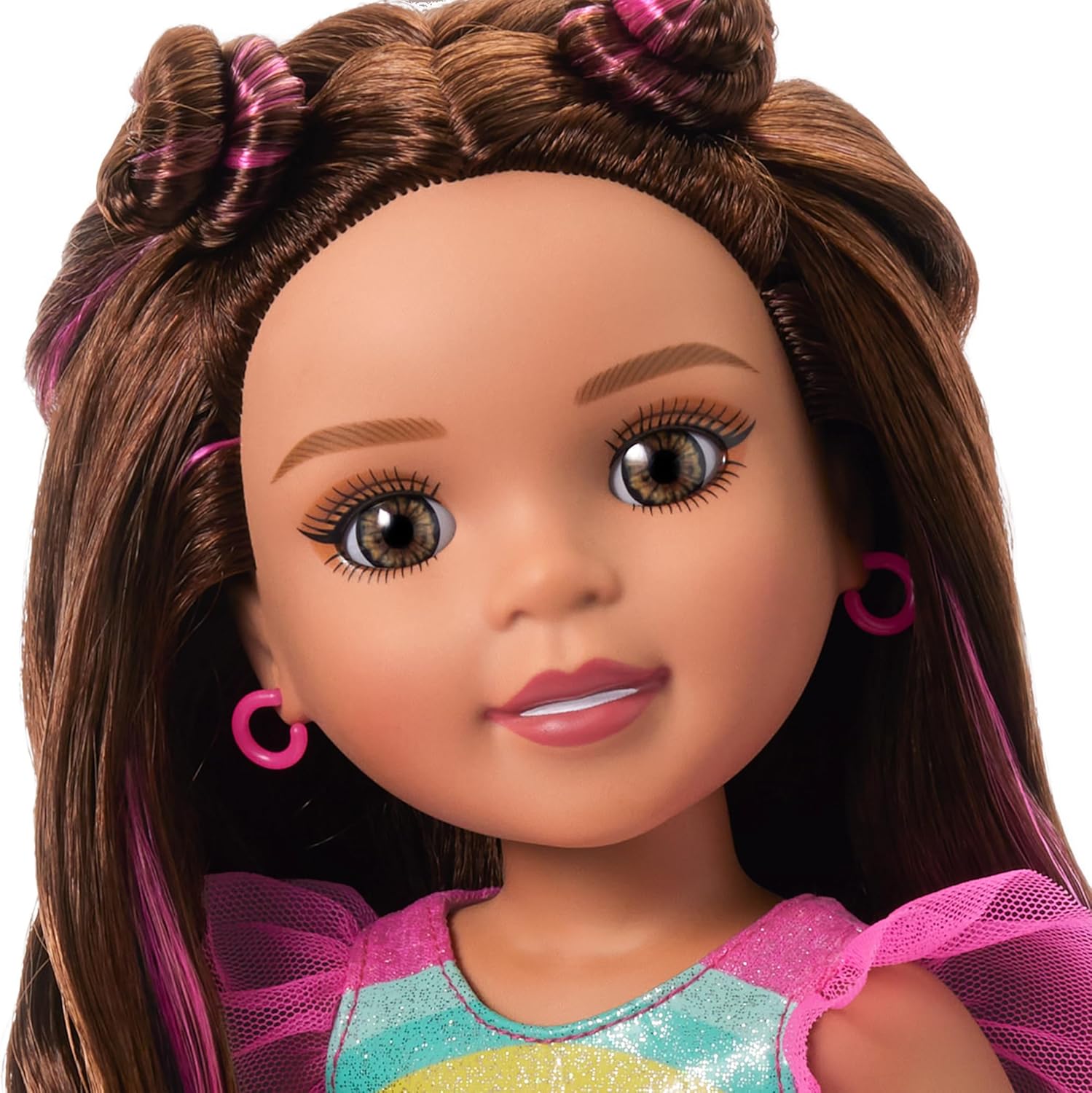American Girl, AG Sisters Lea Doll, with Hazel Eyes, Long Wavy Brown Hair with Hot-Pink Highlights, 14.5", Ages 4+