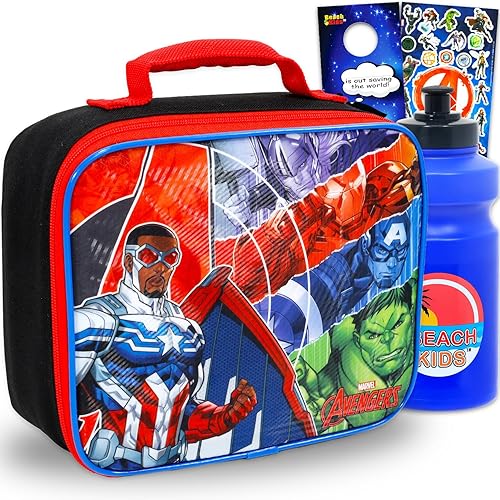 Marvel Avengers Lunch Box for Boys Set - Bundle with