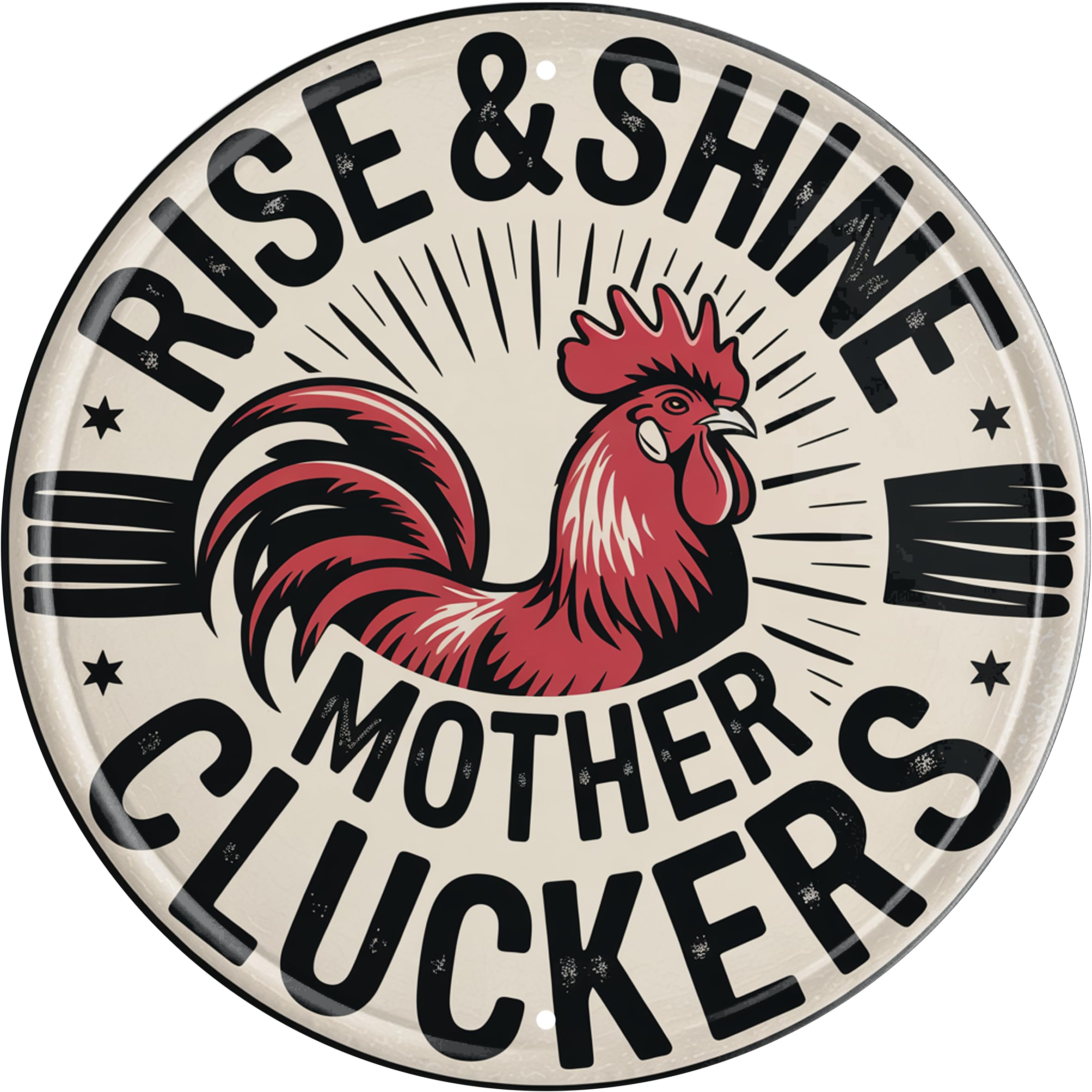 Cswljs Rise And Shine Mother Cluckers Funny Chicken Coop Farm Farmhouse Metal Tin Sign 8X8 In Durable Indoor/Outdoor Gift Vintage Wall Art Decor