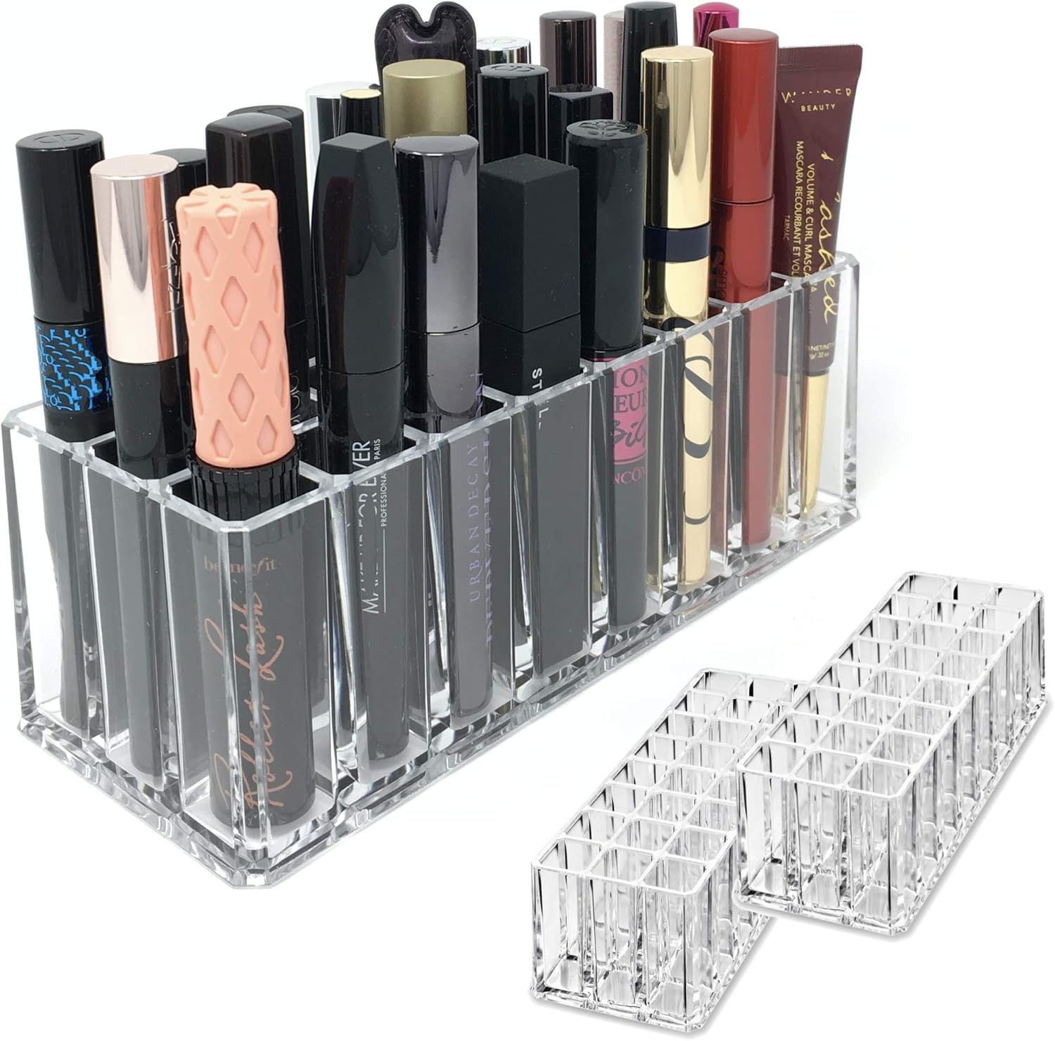 BY ALEGORY Acrylic Eye Mascara Organizer Makeup Storage Organization Refillablle Container Beauty Display Case 24 Space to Organize Tall Eye Lash Mascara (2)