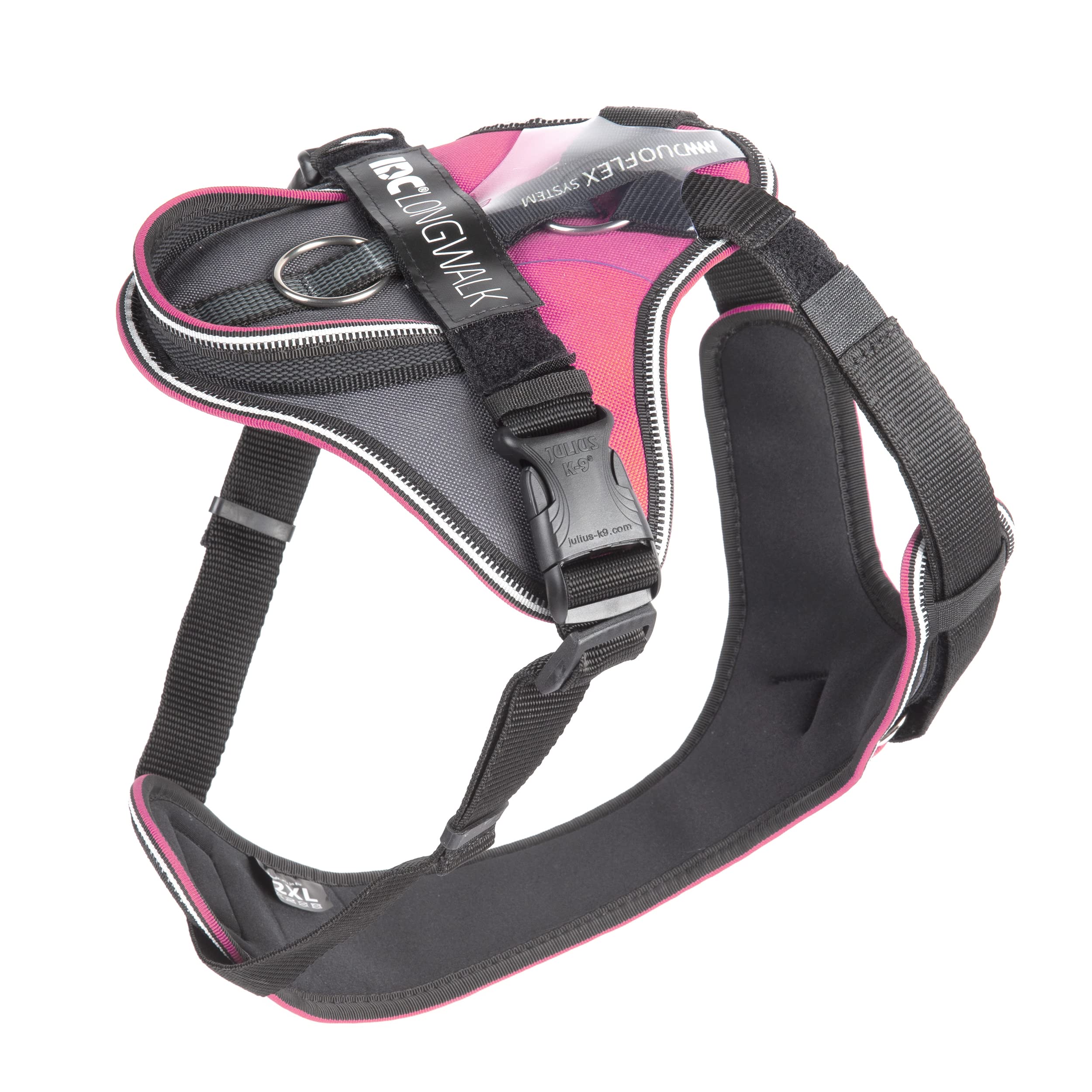 JULIUS-K9 IDC Longwalk Y-Harness, Pink-Gray, Size: 2XL - Image 3