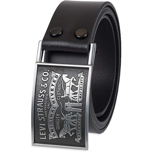 Levi's Men's Everyday Jean Belt with Removable Plaque Buckle