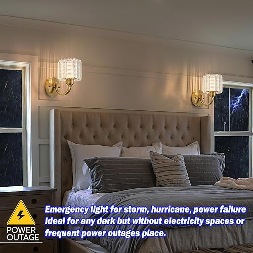 Miniatura 5 de Juego de 2 apliques de pared que funcionan con pilas, apliques de pared inalámbricos recargables con bombilla RGB de 10000 mAh, aplique de pared de