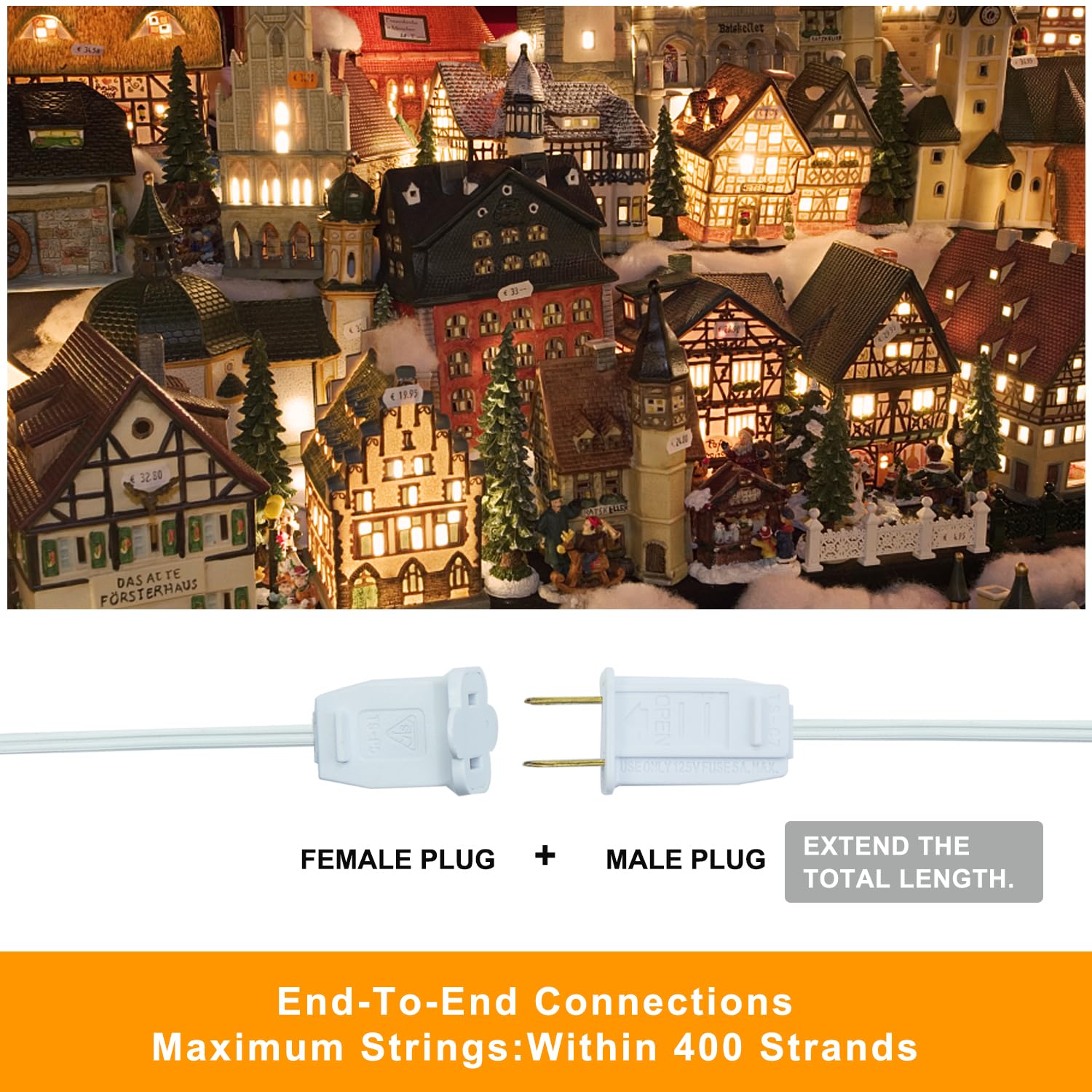 BORT Chainable Accessory Cord with C7 LED Light Bulb, E12 Base, 2 Pack — Amazon image 3