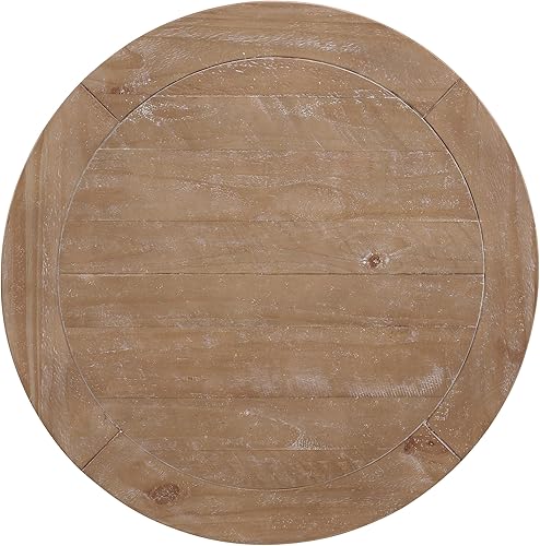 Miniatura 25 de Napa - Mesa de sala de estar de madera maciza, rústica recuperada, natural y blanco, con extremos redondos, mesita de noche, mesita de noche, 26