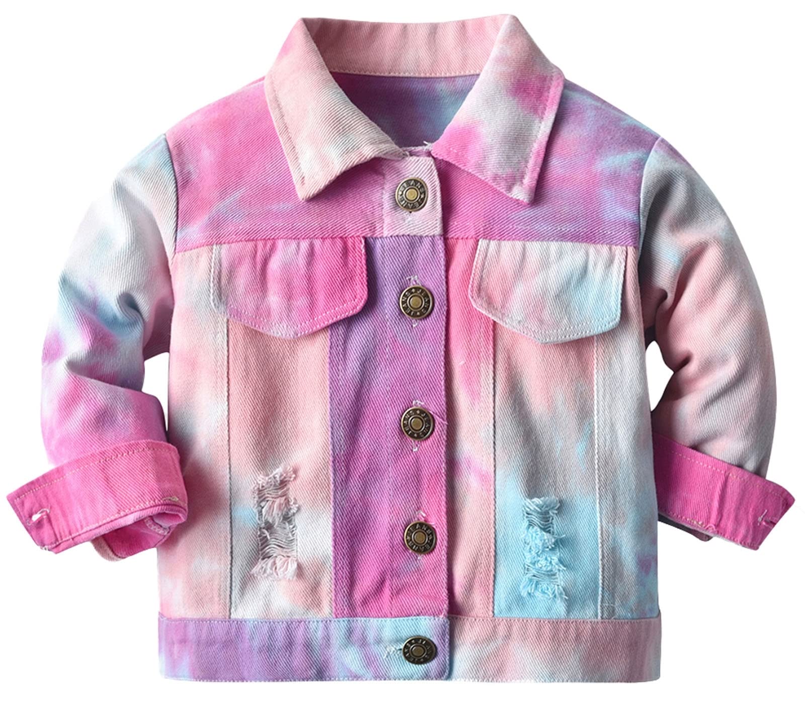 Cromoncent Toddler Jean Jacket for Girls and Boys Long Sleeve Denim Jacket