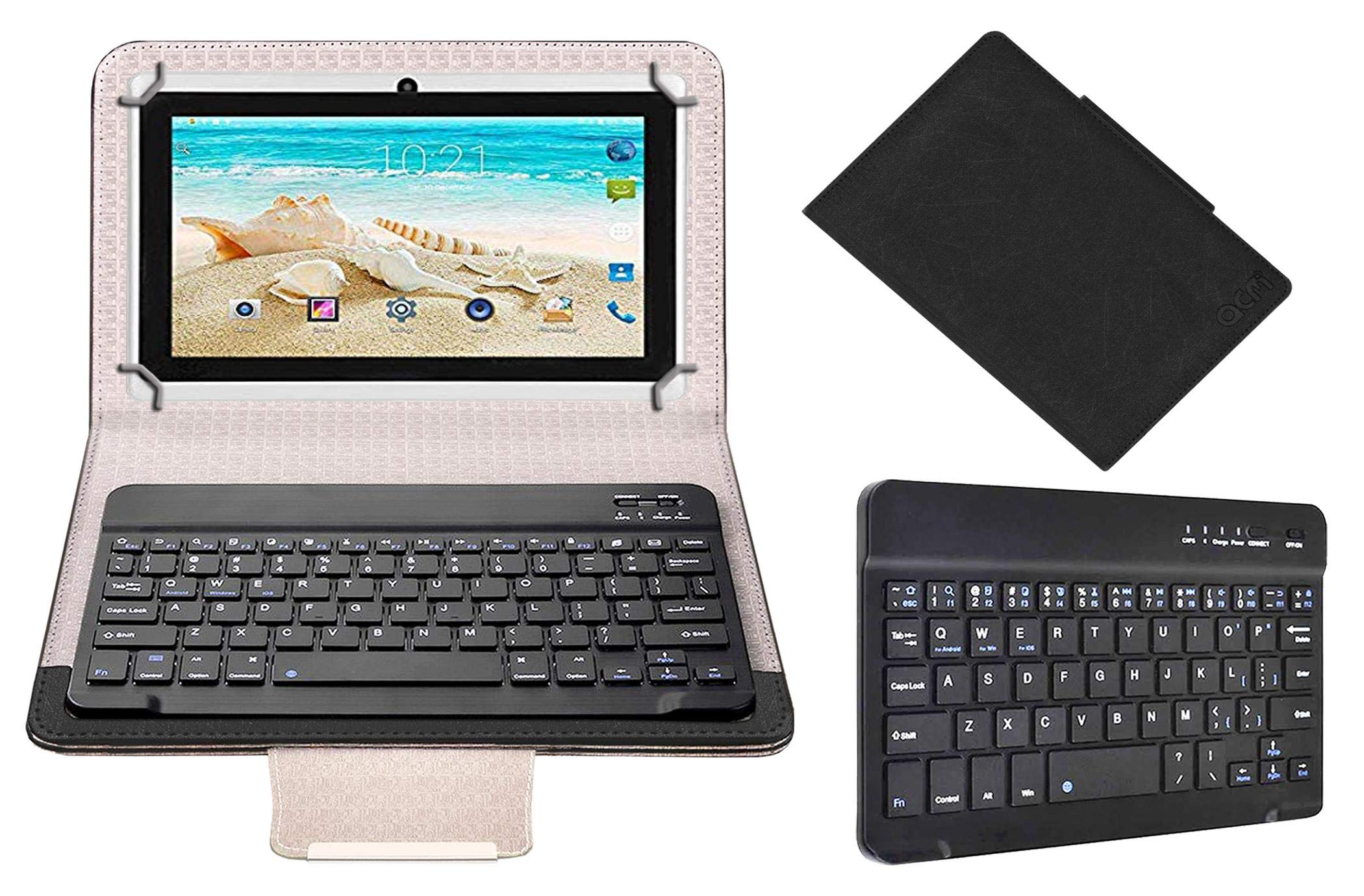 Acm Wireless Bluetooth Keyboard Case Compatible with Xuba Q88 Tablet Flip Cover Stand Study Gaming Black