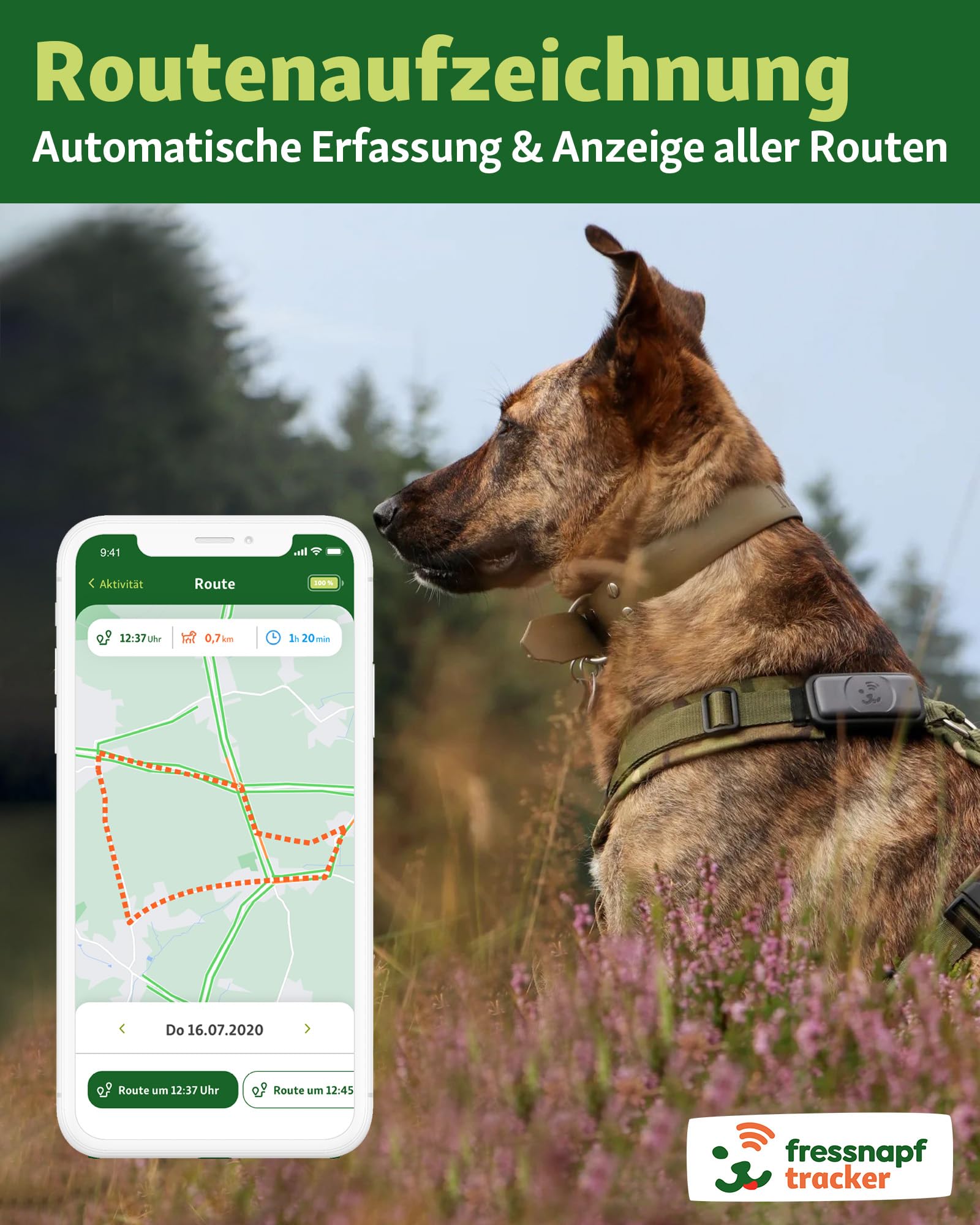 Fressnapf GPS Tracker Für Hunde - 2. Generation - Ohne ABO - Ortung Ohne Entfernungsbegrenzung - Aktivitätstracking - Gesundheitsfunktion - Hundefreundliches Design (ohne Personalisierung)