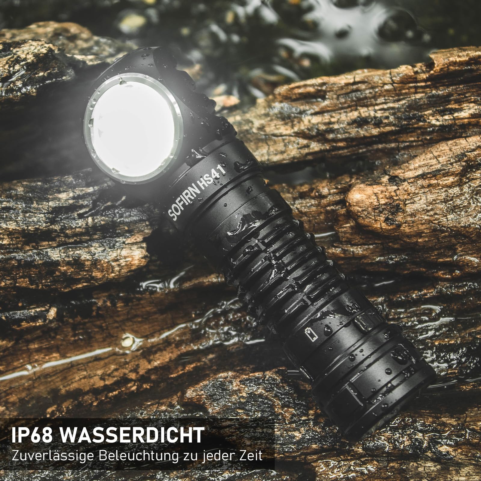 4000 Lumen Stirnlampe,325 Meter Leuchtweite, Sofirn HS41 Led Taschenlampe USB C Wiederaufladbare 9 Modi Kopflampe mit Akku fürs Laufen, Joggen, Angeln, Campen