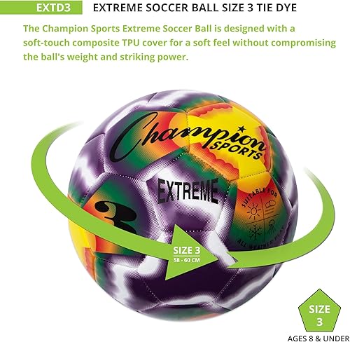 Miniatura 3 de Champion Sports Balón de fútbol Tie Dye
