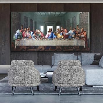 5D Diamond Painting Kits DIY Last Supper Diamond Art Paint by Numbers Kit for Adults Full Drill Round Diamond Dots Crystal Rhinestone Gems Arts and Crafts for Home Wall Decor Gifts 8x4in W-6237
