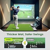 Vista 2 de Alfombrilla de golf con bandeja de pelotas, 5 x 4 6 x 4 pies, 1.024 in 1.220 in de grosor, césped Pro & Elite con línea de camino de columpio