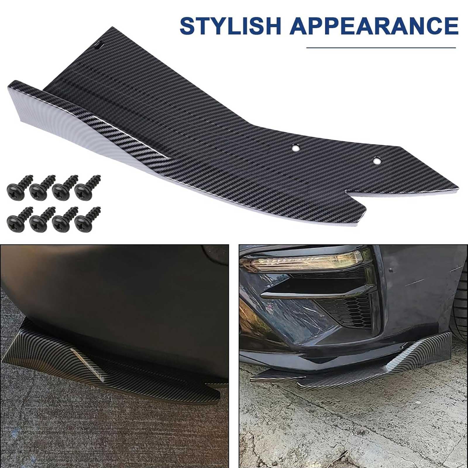 Diffusore per Paraurti Posteriore per Auto per Audi TT RS Coupe 8S 2019 2020 2021 2022 2023, 2 Pezzi Auto Posteriore Labbro Angolo Splitter Diffusore, Accessori Auto,Carbon Fiber Black