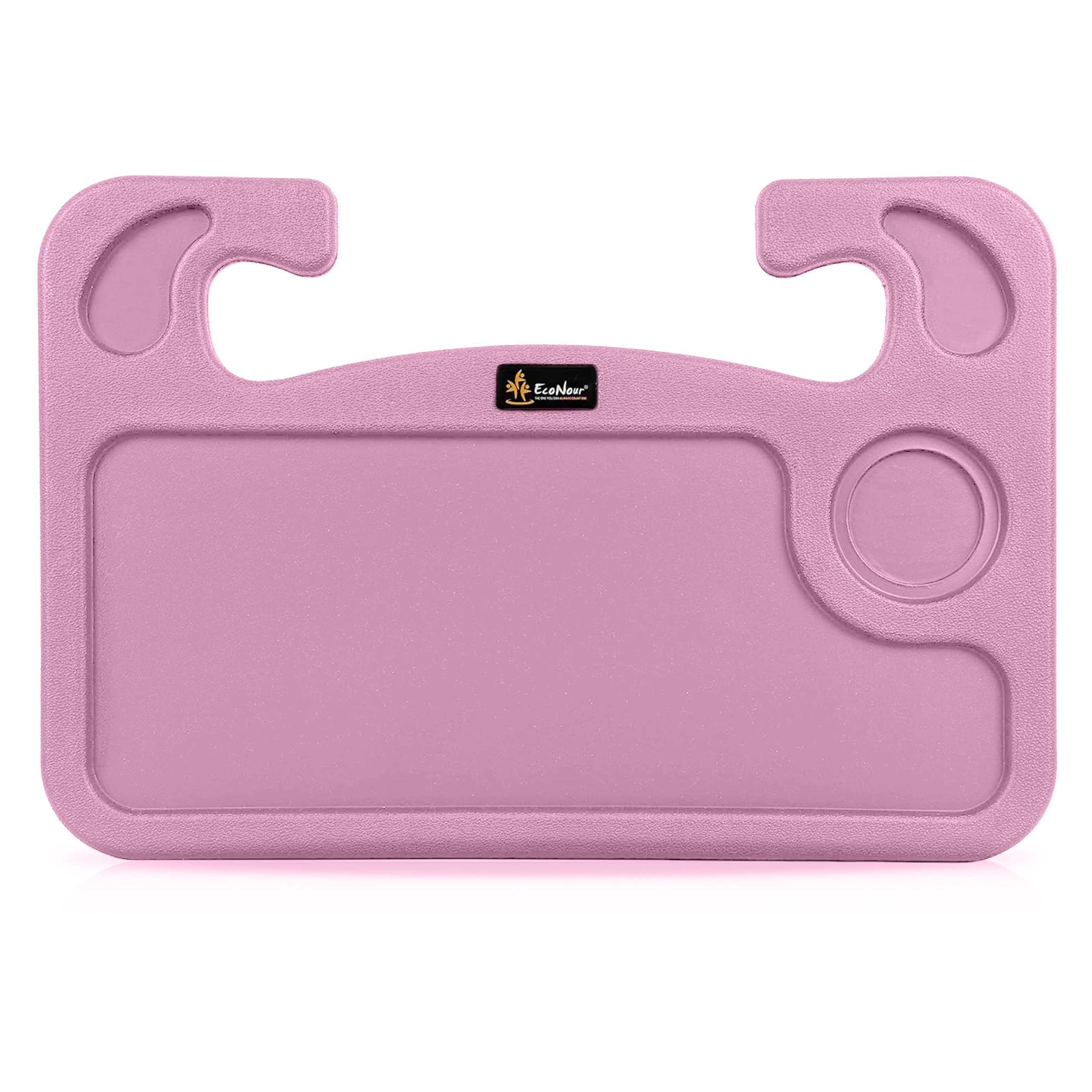 EcoNour 2 in 1 Car Steering Wheel Tray (Pink) | Car Tray for Laptop
