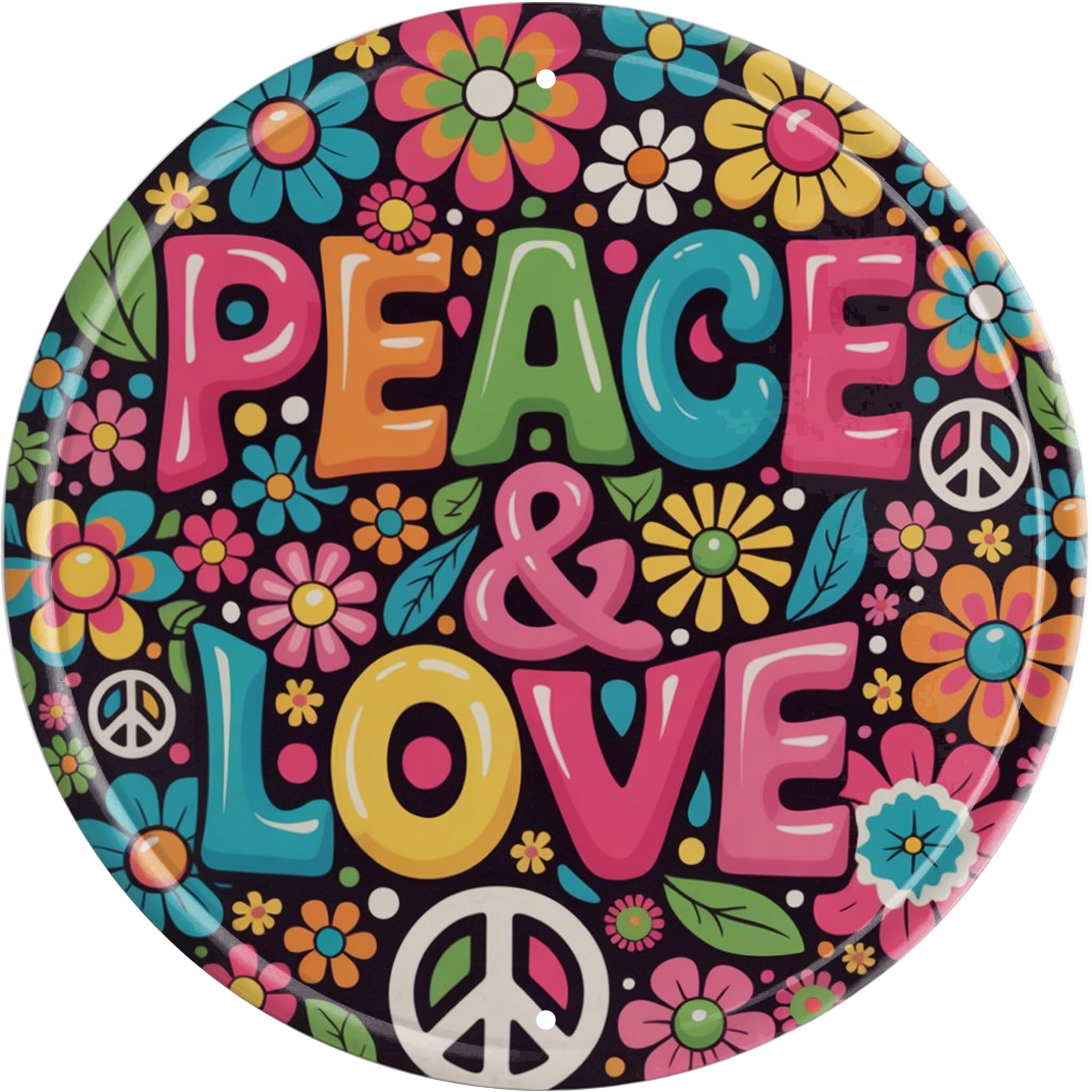 CSWLJS Room Decor Peace And Love Metal Tin Sign 8x8 In Durable Indoor/Outdoor Gift Vintage Wall Art Decor
