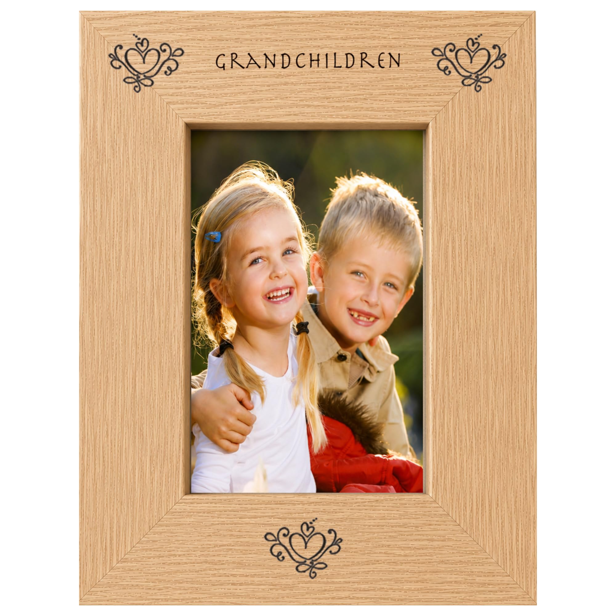Grandchildren 6x4 Oak Effect Photo Picture Frame Keepsake Gift Idea