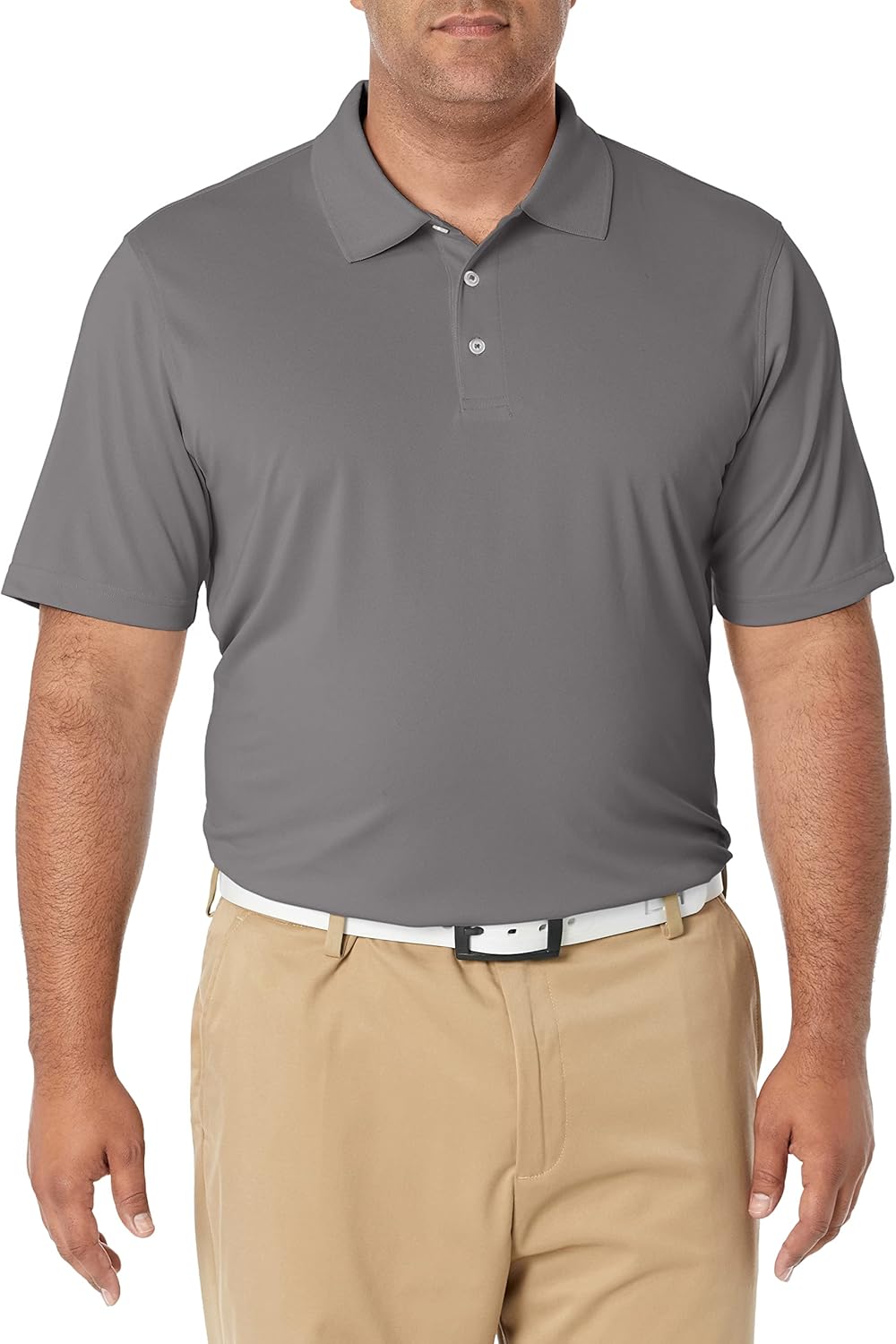 Amazon Essentials Men's Regular-Fit Quick-Dry Golf Polo Shirt (Available in Big & Tall) Recycled Polyester Medium Grey XX-Large Big